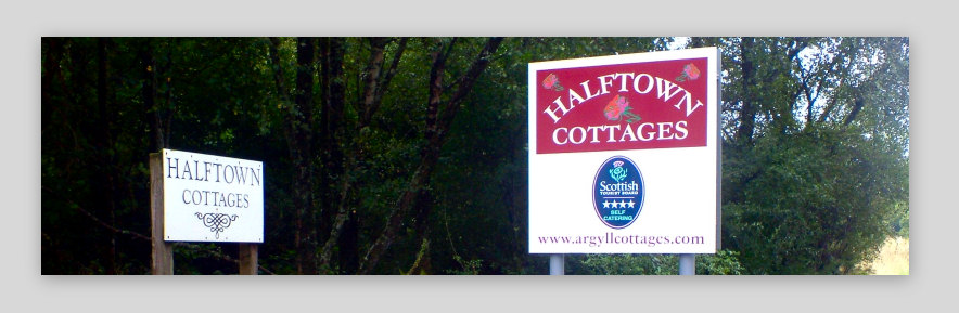 Halftown Cottages Roadside Signs
